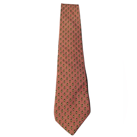 Tommy Hilfiger Red and Black Patterned Tie - Picture 1 of 7